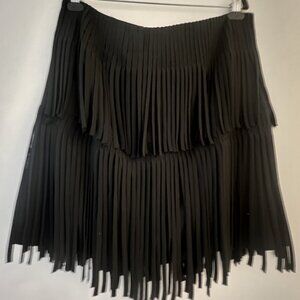 CARACTĒRE Black Fringe Skirt size XL